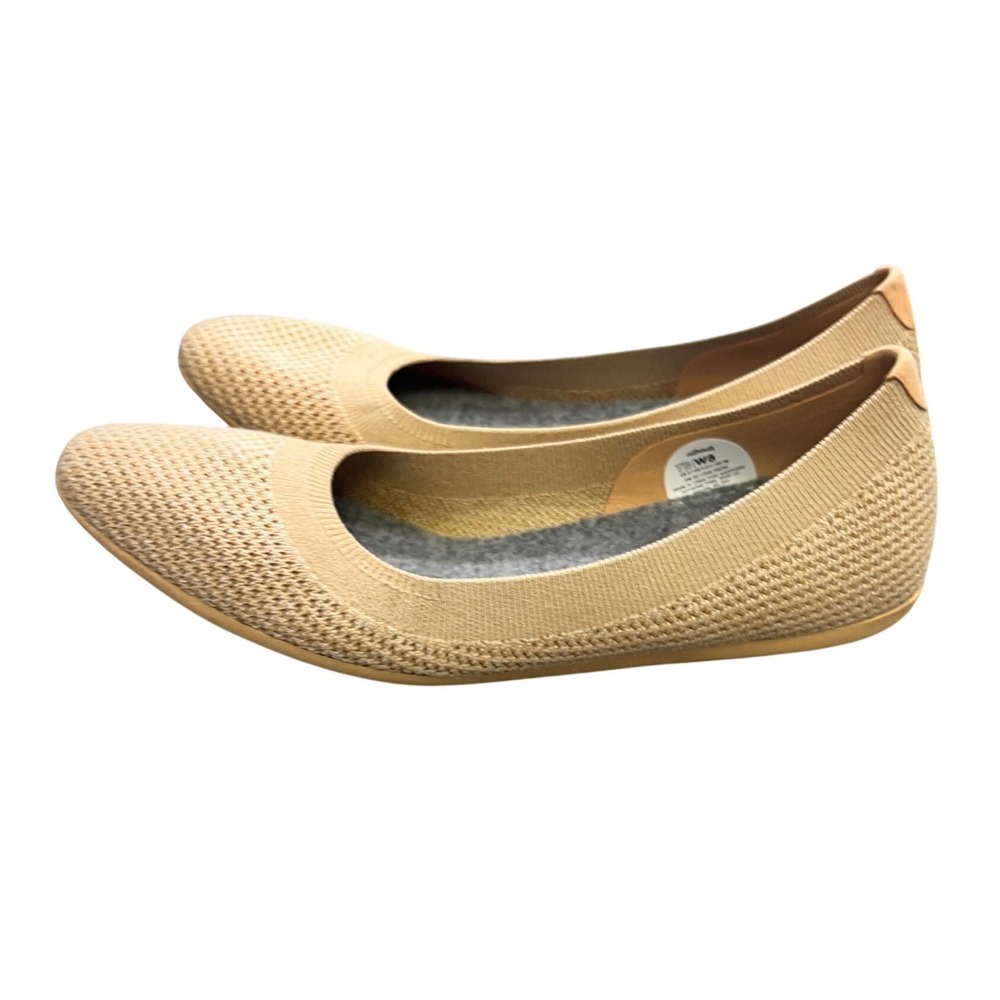 Allbirds Tree Breezers Wheat Beige Knit Ballet Flats Womens 8 Sustainable Shoes